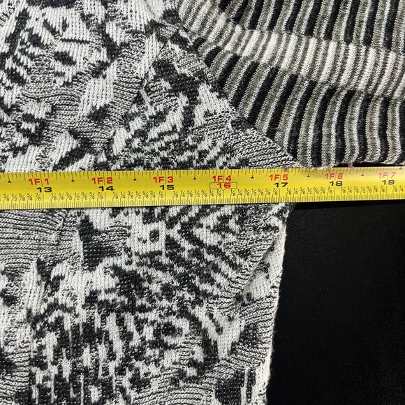 Eva & Claudi Women's Danish Design Wool Alpaca V-Neck Black Gray Cardigan Small - Picture 7 of 8